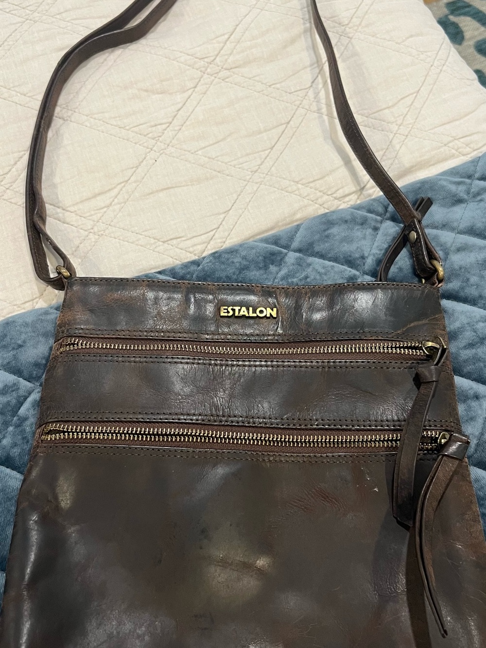 Estalon Dark Brown Leather Crossbody